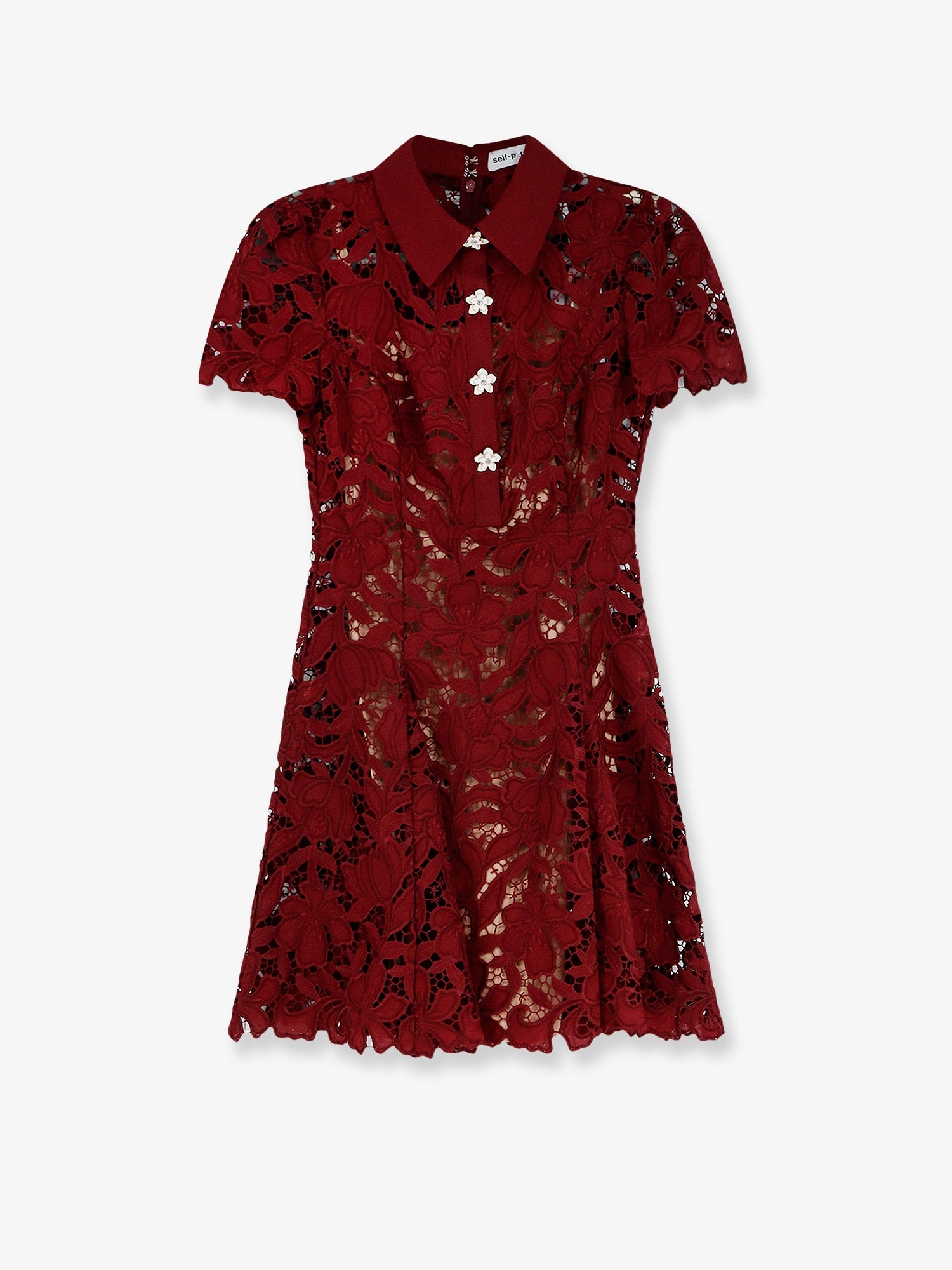 [SELF PORTRAIT] Short sleeve dress FW26 PF26111SABUBURGUNDY