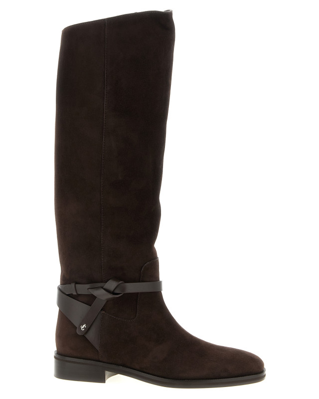 [Jimmy Choo] Long Boots FW25 LAWTONKBFLATALRCHOCOLATE