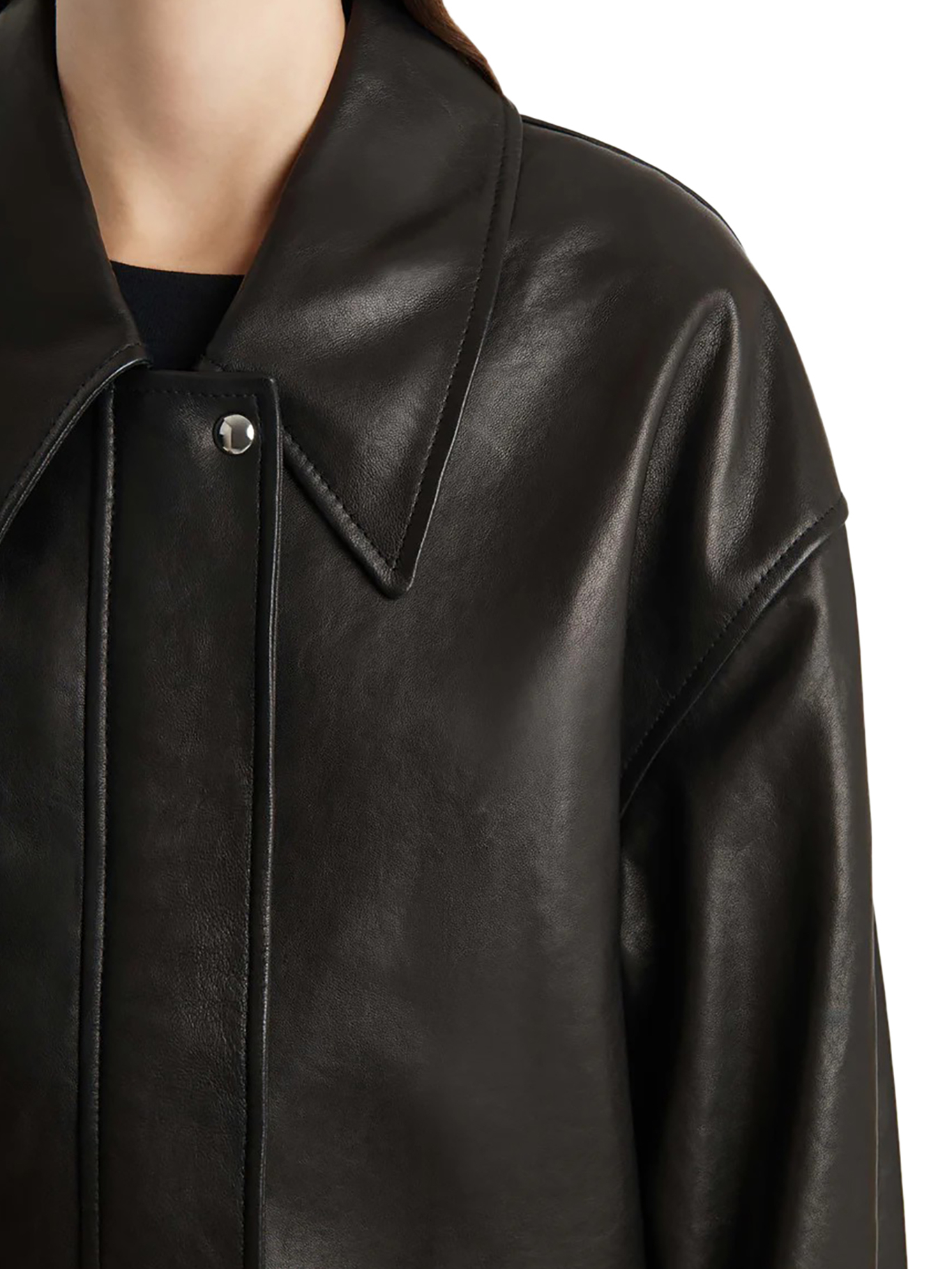 [KHAITE] Leather Jacket FW26 6166729200 BLACK