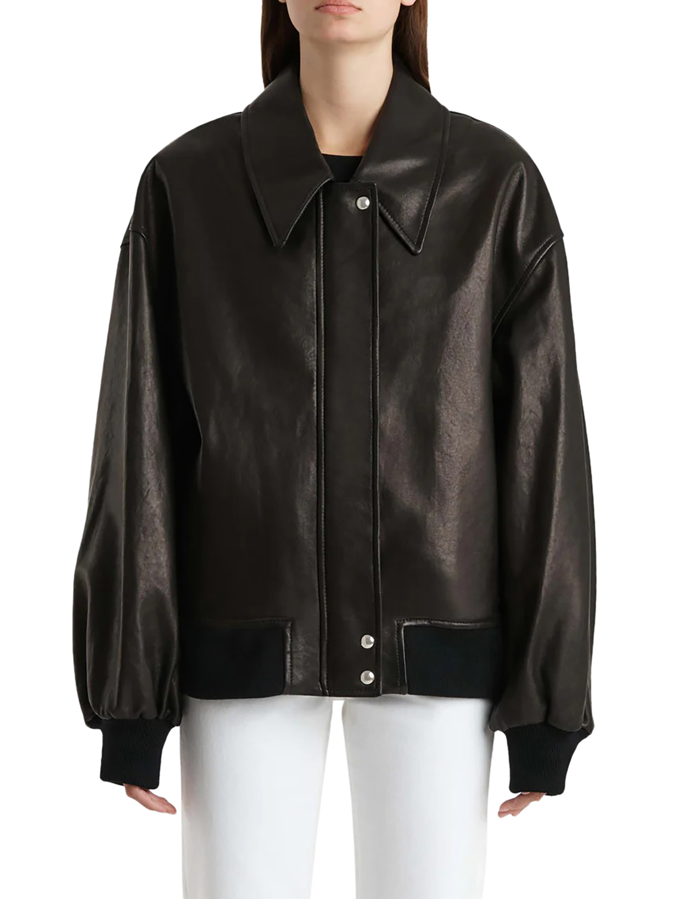 [KHAITE] Leather Jacket FW26 6166729200 BLACK