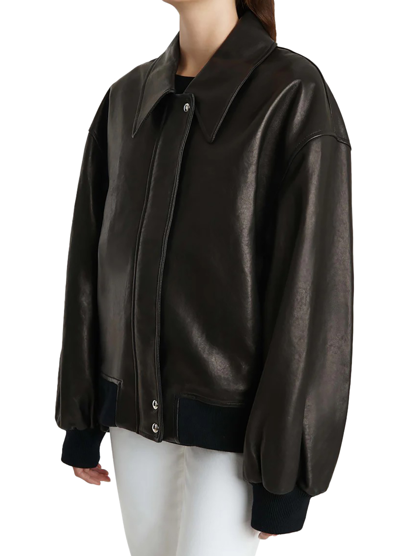 [KHAITE] Leather Jacket FW26 6166729200 BLACK