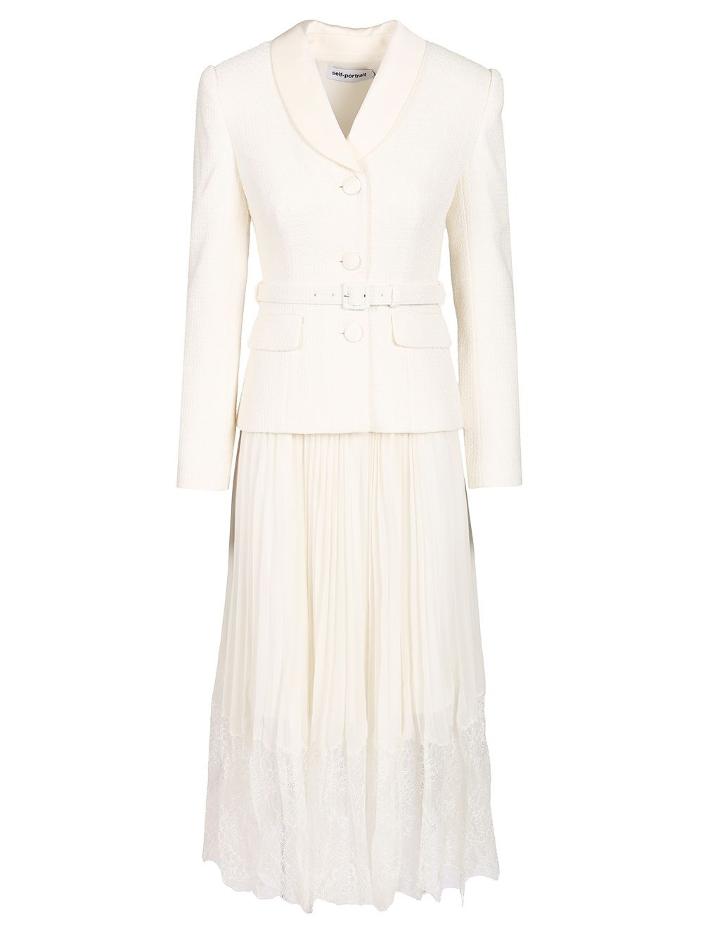 [Self-portrait] Long sleeve dress CO PF26-144M-CCREAM