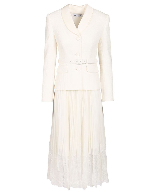 [Self-portrait] Long sleeve dress CO PF26-144M-CCREAM