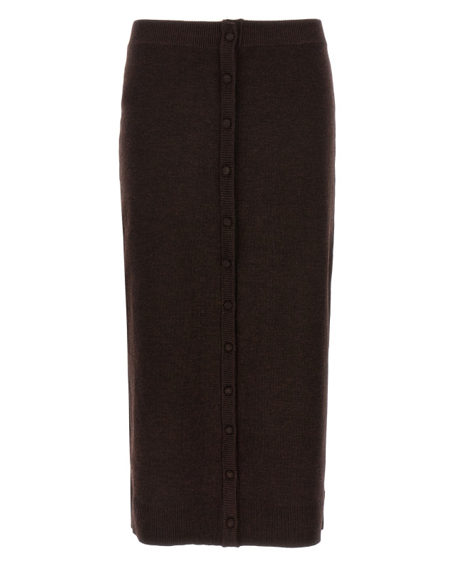 [VICTORIA BECKHAM] Long skirt FW25 1325KSK006604ADARKCHOCOLATE
