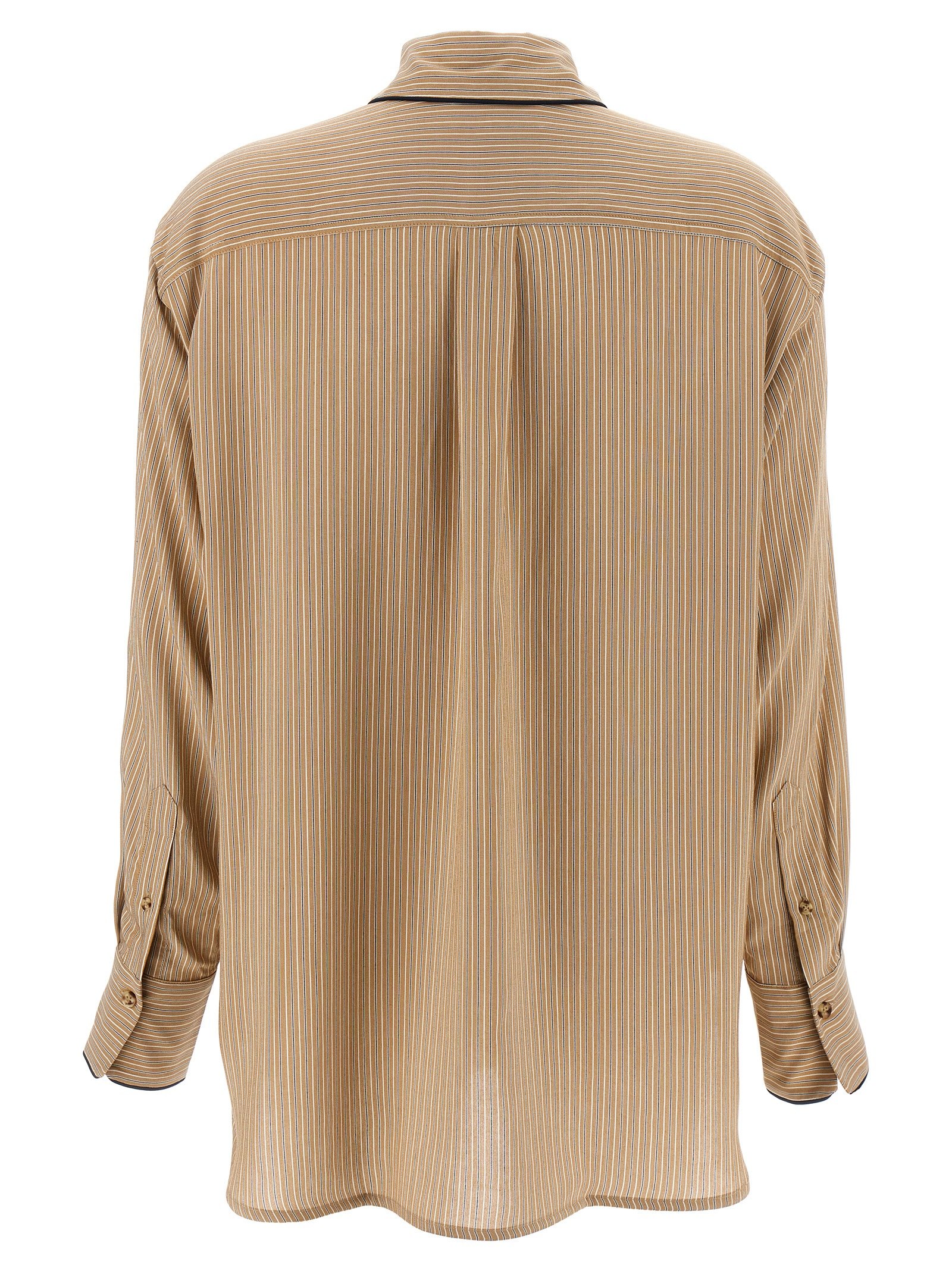 [VICTORIA BECKHAM] Shirts Long Sleeve SS25 1125WSH006013ATOBACCOMIDNIGHT