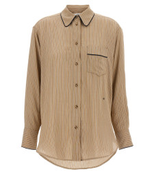 [VICTORIA BECKHAM] Shirts Long Sleeve SS25 1125WSH006013ATOBACCOMIDNIGHT