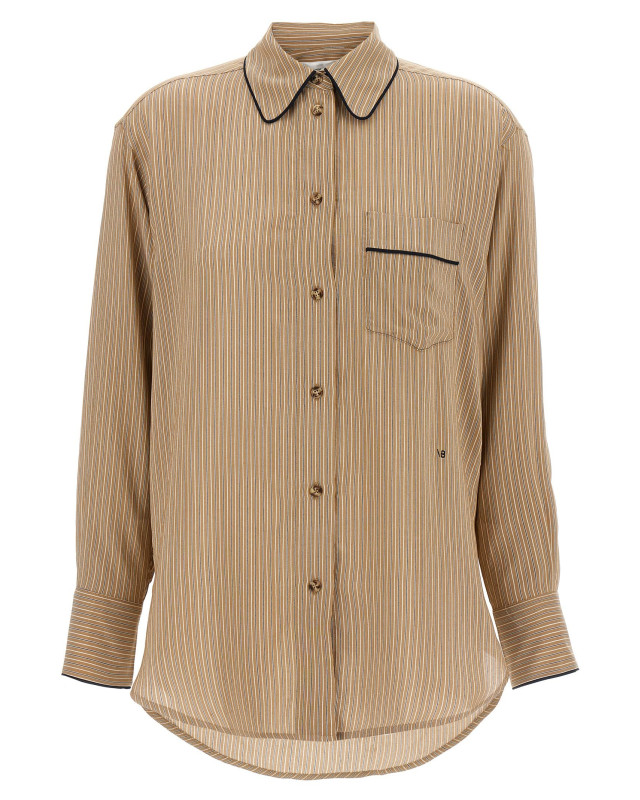 [VICTORIA BECKHAM] Shirts Long Sleeve SS25 1125WSH006013ATOBACCOMIDNIGHT