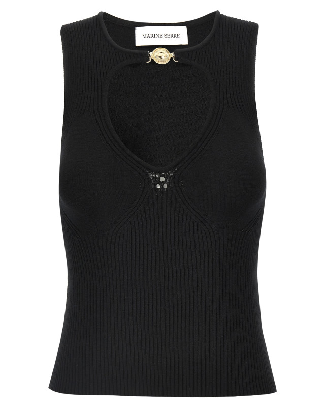 [MARINE SERRE] Tank top SS25 WTK058ACKNI0514BK99