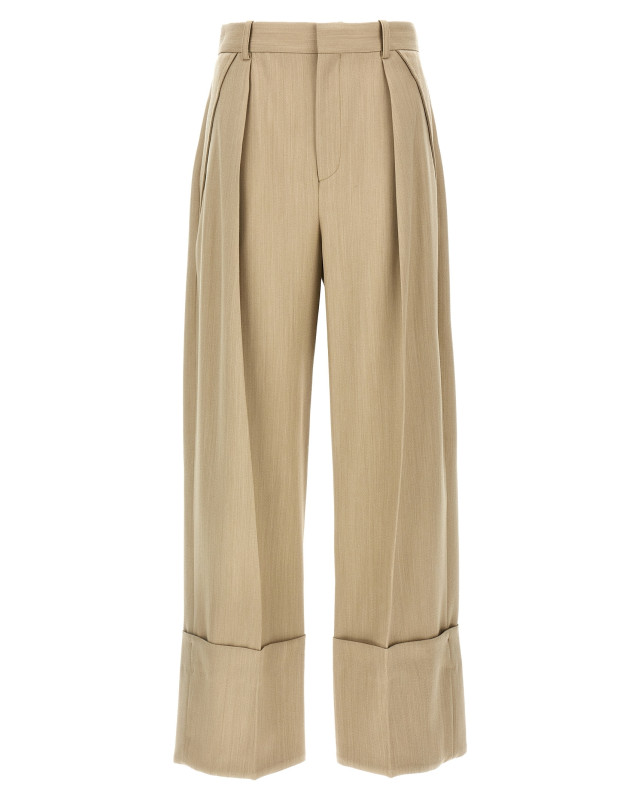[VICTORIA BECKHAM] Trousers SS25 1125WTR006059AALMOND