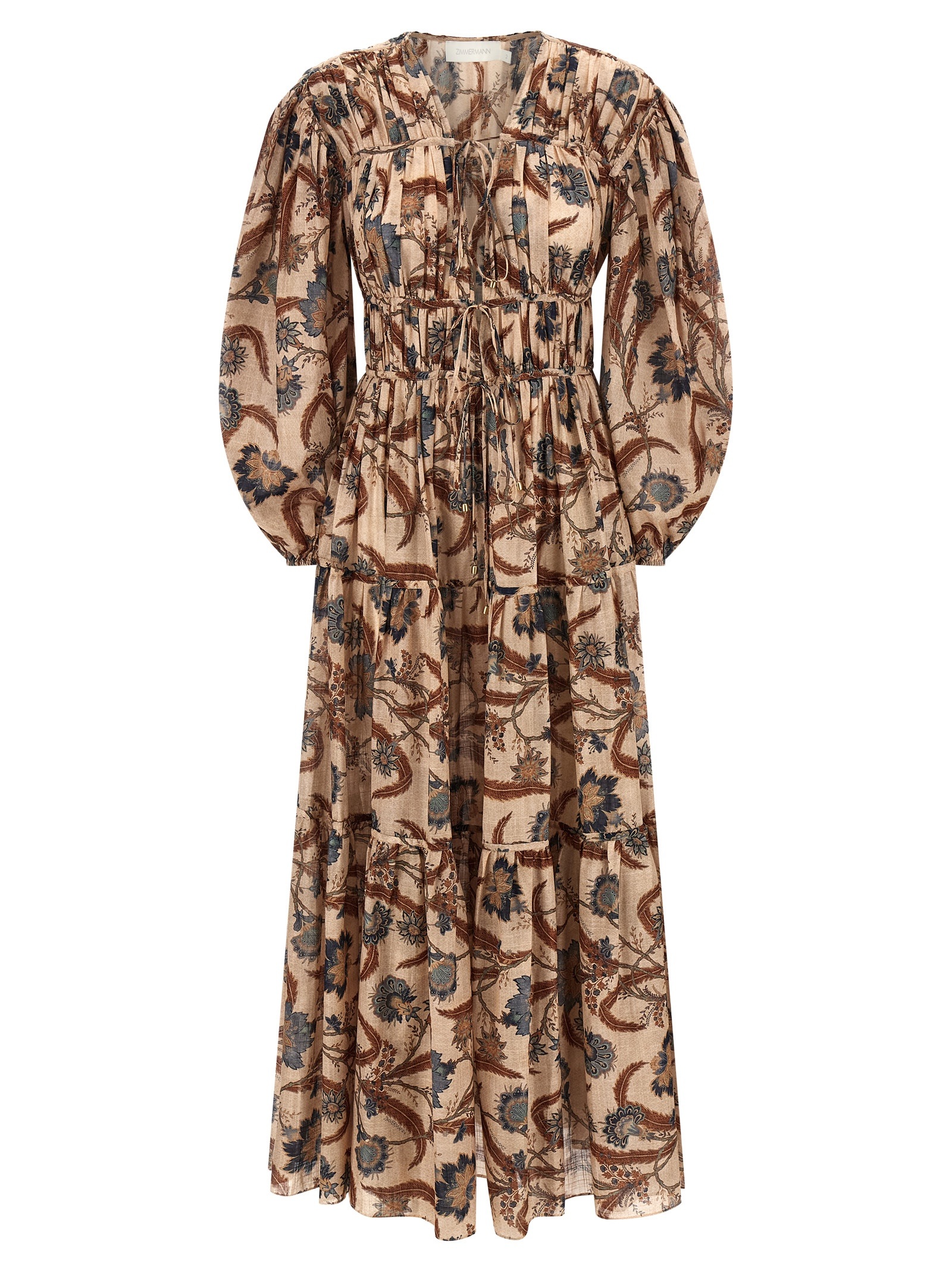 [Zimmermann] Long sleeve dress FW25 4208DSS253BLUINDFLO