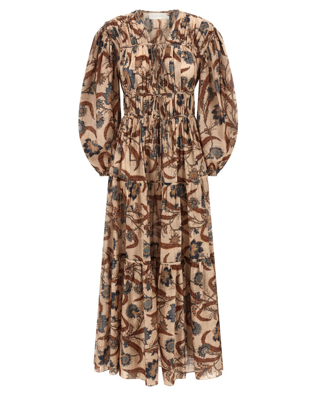 [Zimmermann] Long sleeve dress FW25 4208DSS253BLUINDFLO