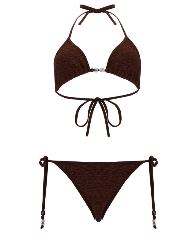 [Hunza G] Swimsuit SS26 B-GINA-BDD_METALLICCHOCOLATE