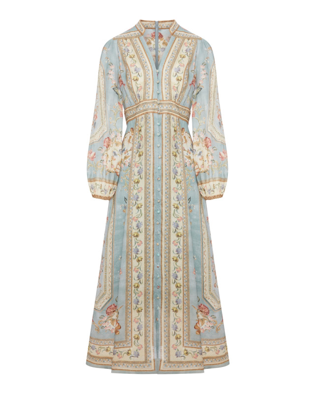 [Zimmermann] Long sleeve dress FW26 3501DSS264BTPF BLUE TAPESTRY FLORAL