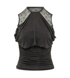[MARINE SERRE] T-shirts Sleeveless SS26 WTO468ACJER0022 BK99