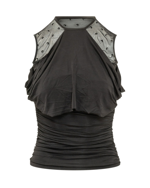 [MARINE SERRE] T-shirts Sleeveless SS26 WTO468ACJER0022 BK99