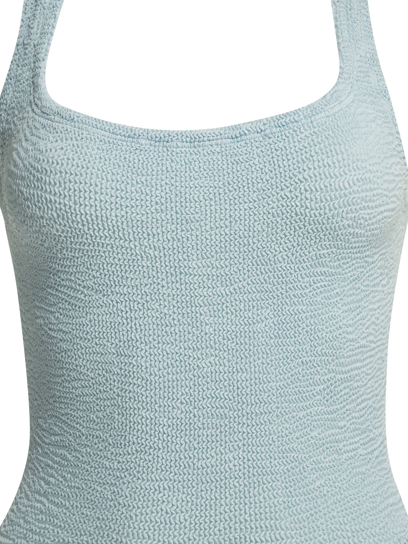 [Hunza G] Monokini SS26 SQUARE NECK SWIMMETALLIC CRINKLEMETALLIC ICE BLUE