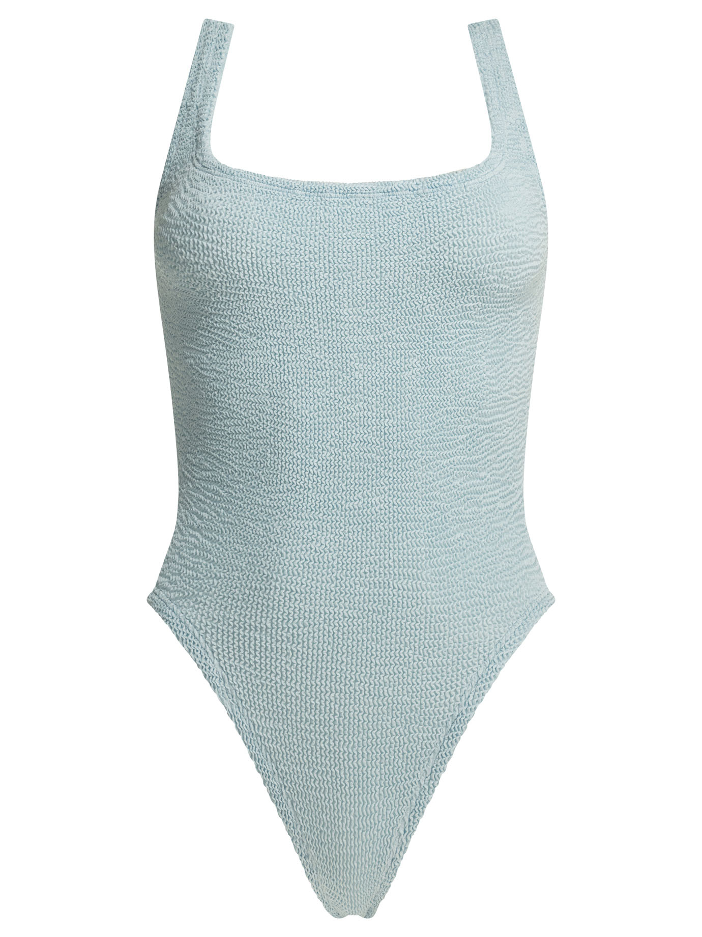 [Hunza G] Monokini SS26 SQUARE NECK SWIMMETALLIC CRINKLEMETALLIC ICE BLUE