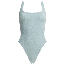 [Hunza G] Monokini SS26 SQUARE NECK SWIMMETALLIC CRINKLEMETALLIC ICE BLUE