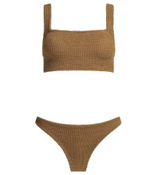 [Hunza G] Bikini SS26 XANDRA BIKINIMETALLIC CRINKLEMETALLIC COCOA