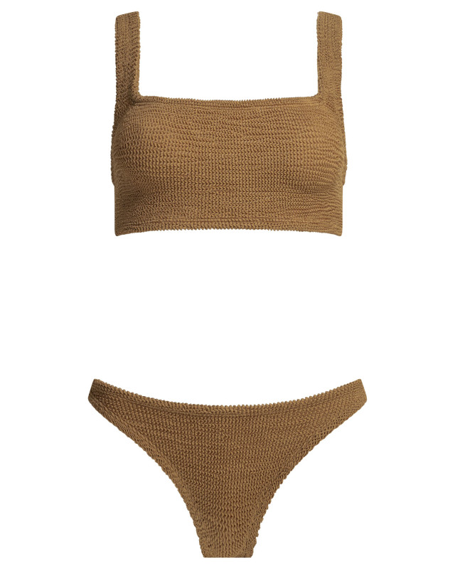 [Hunza G] Bikini SS26 XANDRA BIKINIMETALLIC CRINKLEMETALLIC COCOA