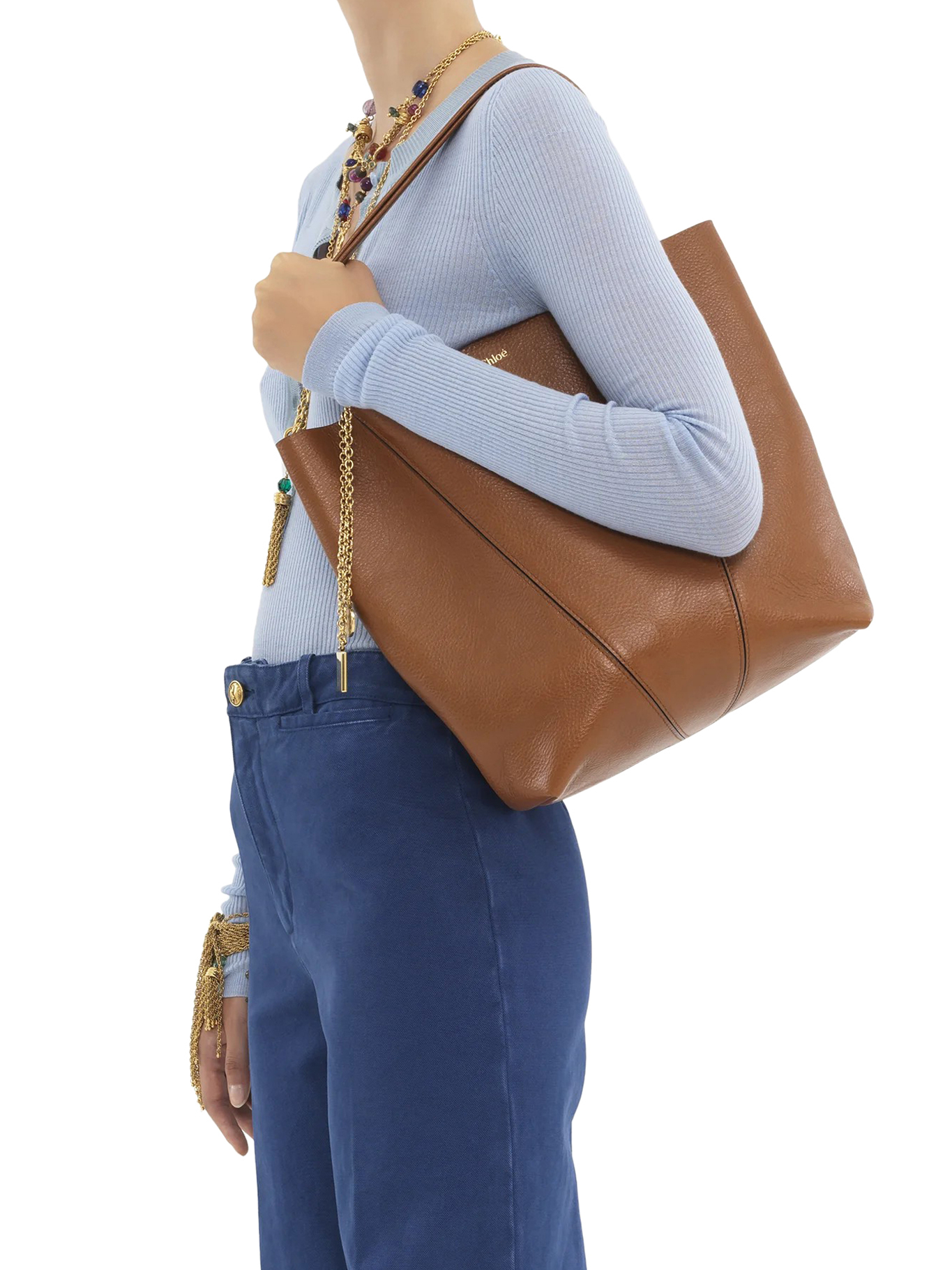 [Chloe] Tote bag FW26 CHC25SS811N8426M CLAY BROWN