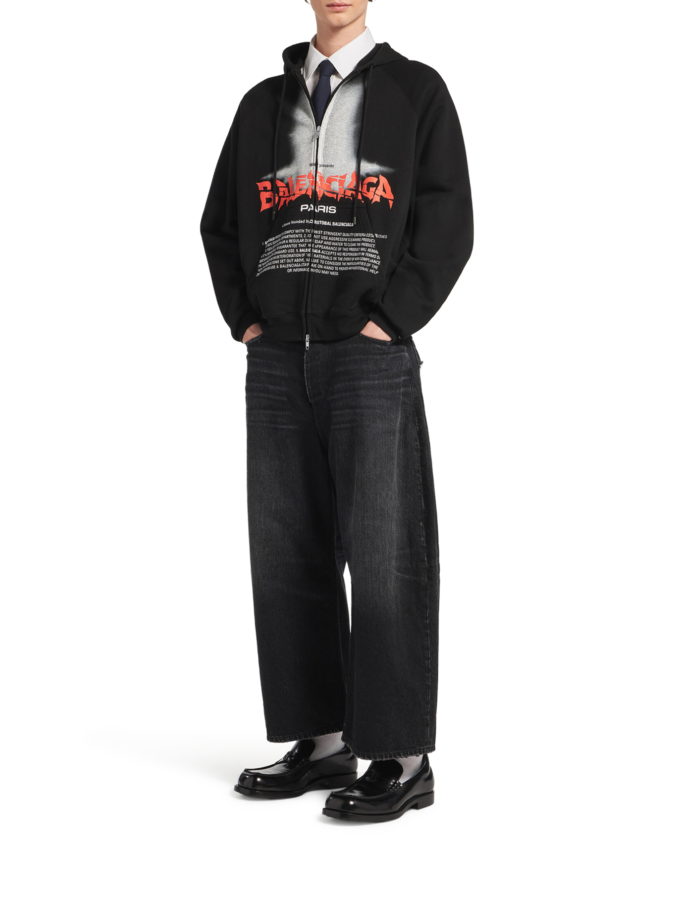 [Balenciaga] Hoodie FW26 850338TUVQ91000 BLACK