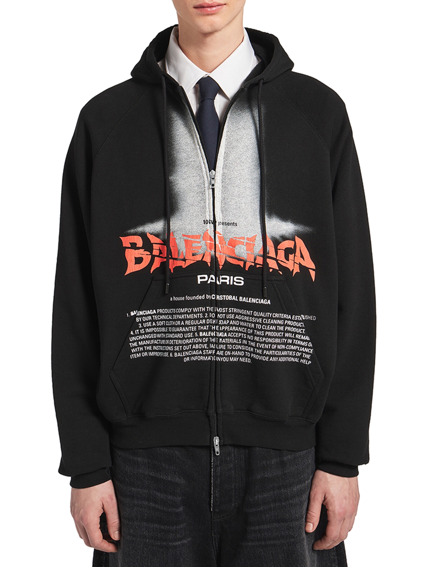 [Balenciaga] Hoodie FW26 850338TUVQ91000 BLACK