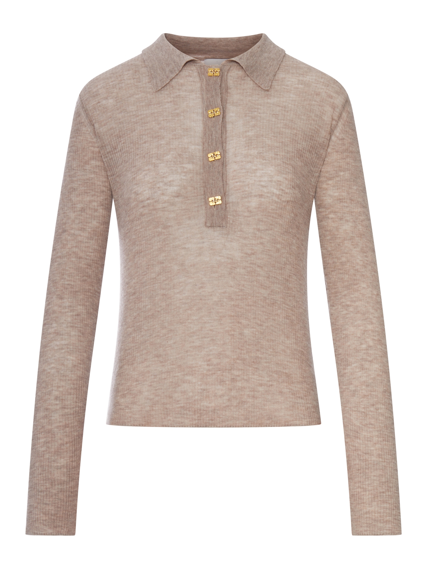 [GANNI] T-shirts Long Sleeve SS26 A1070281883 SAFARI