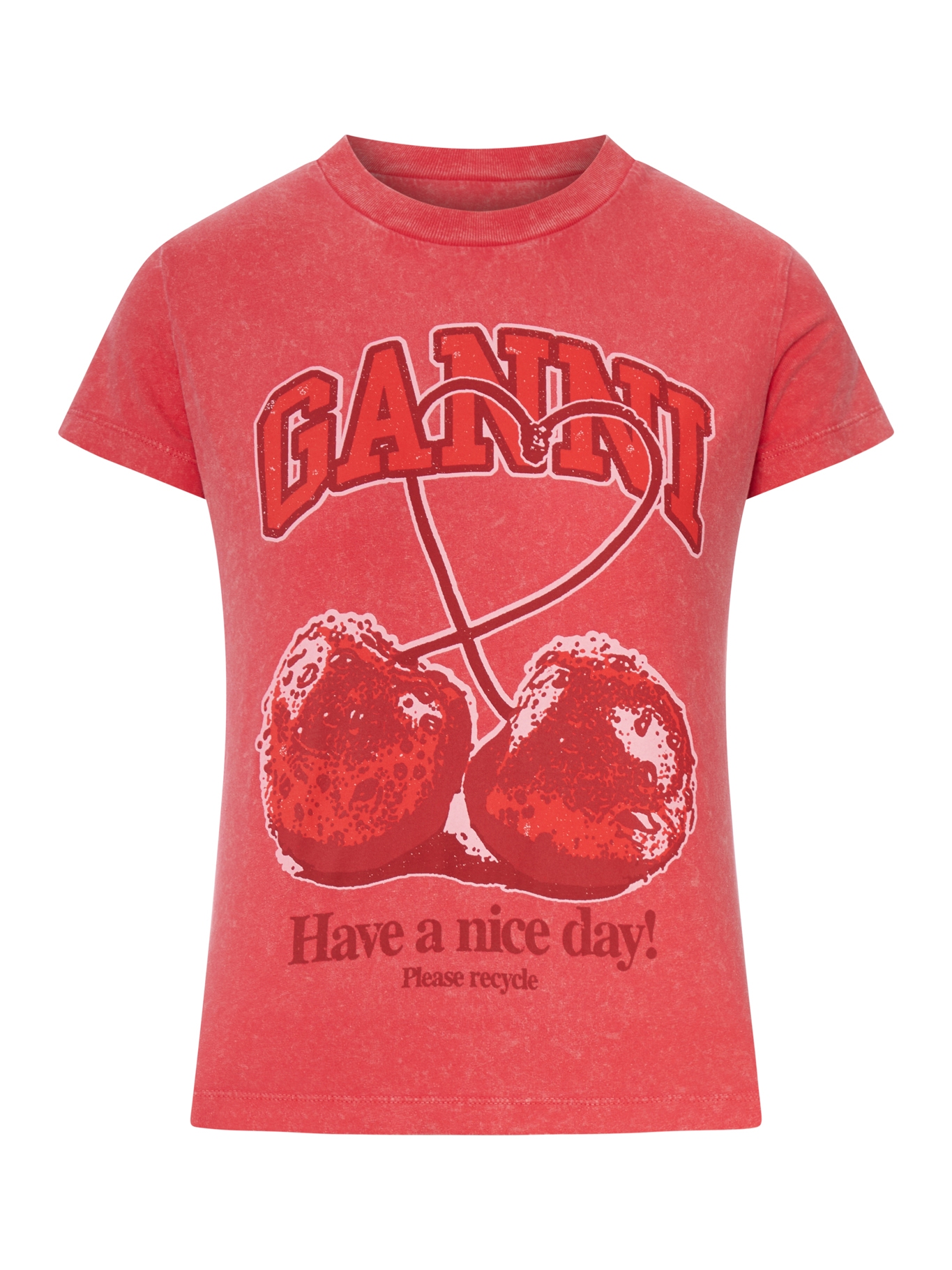 [GANNI] T-shirts Short Sleeve FW26 A1050205472 HIGH RISK RED