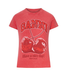 [GANNI] T-shirts Short Sleeve FW26 A1050205472 HIGH RISK RED