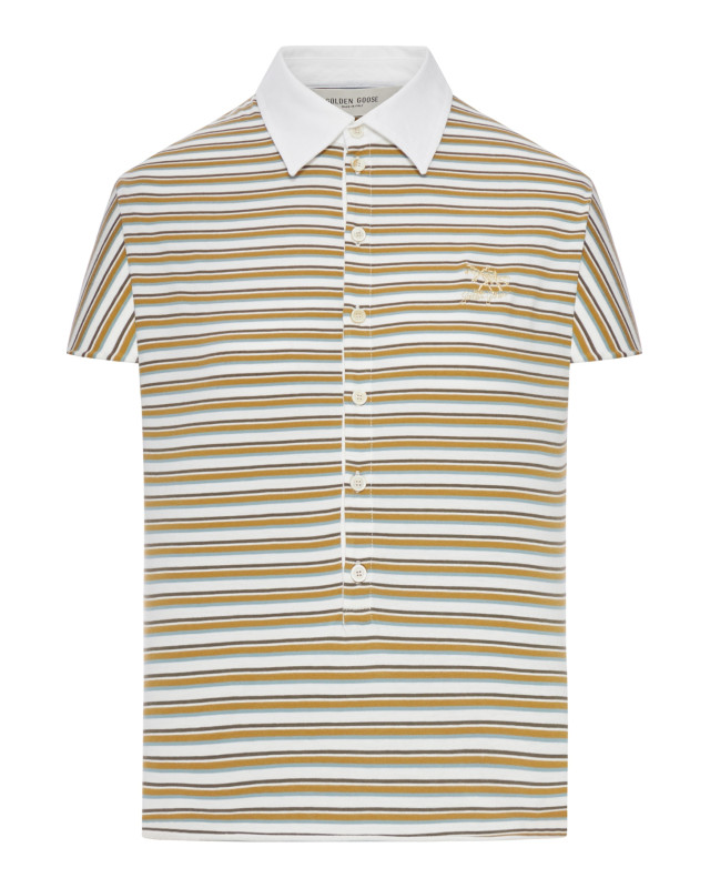 [GOLDEN GOOSE DELUXE BRAND] T-shirts Short Sleeve SS26 GWP02189P00239012364 OFF WHITE SEA TURTLE
