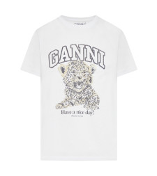 [GANNI] T-shirts Short Sleeve FW26 T4124943 LEOPARD