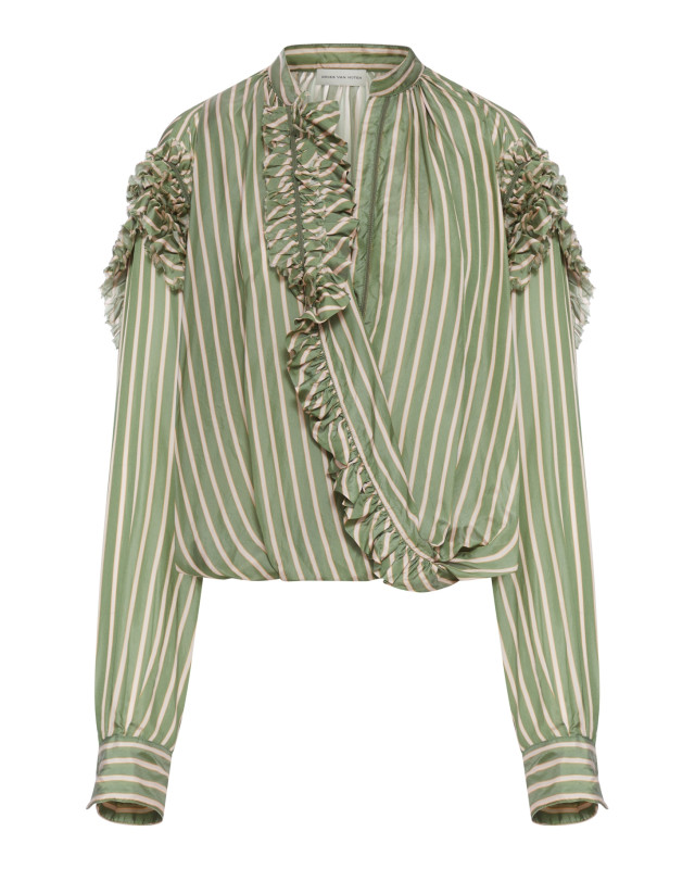 [DRIES VAN NOTEN] Shirts Long Sleeve SS26 2610107453274604 GREEN