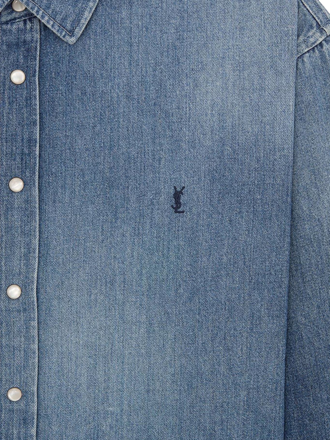 [Saint Laurent] Shirts Long Sleeve SS26 862246Y29YA4428 HORIZON BLUE