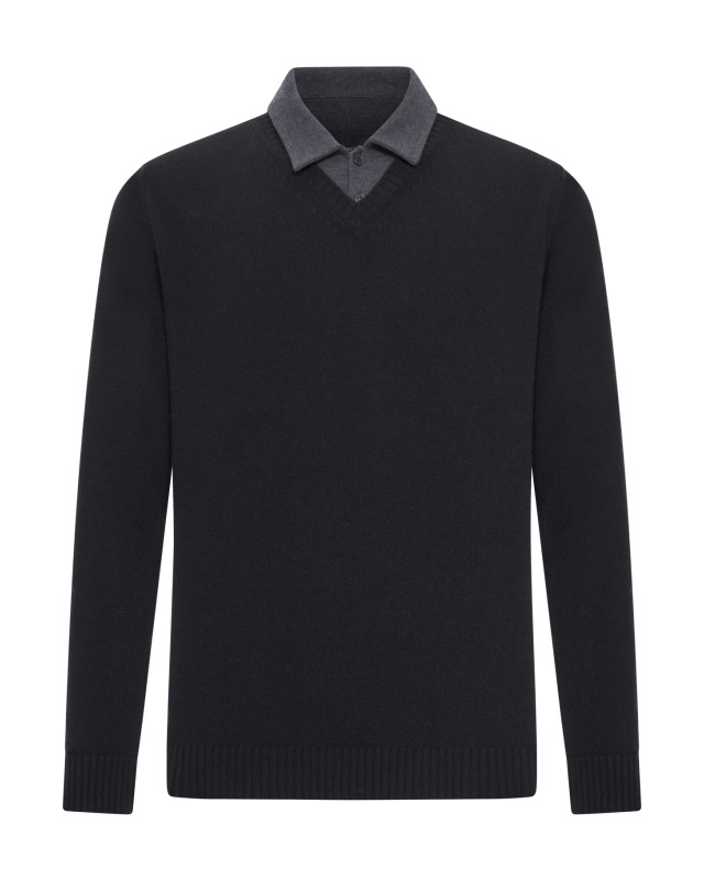 [ROBERTO COLLINA] Knitwear FW26 253M37002SUM37SU18 BLACK ANTRA