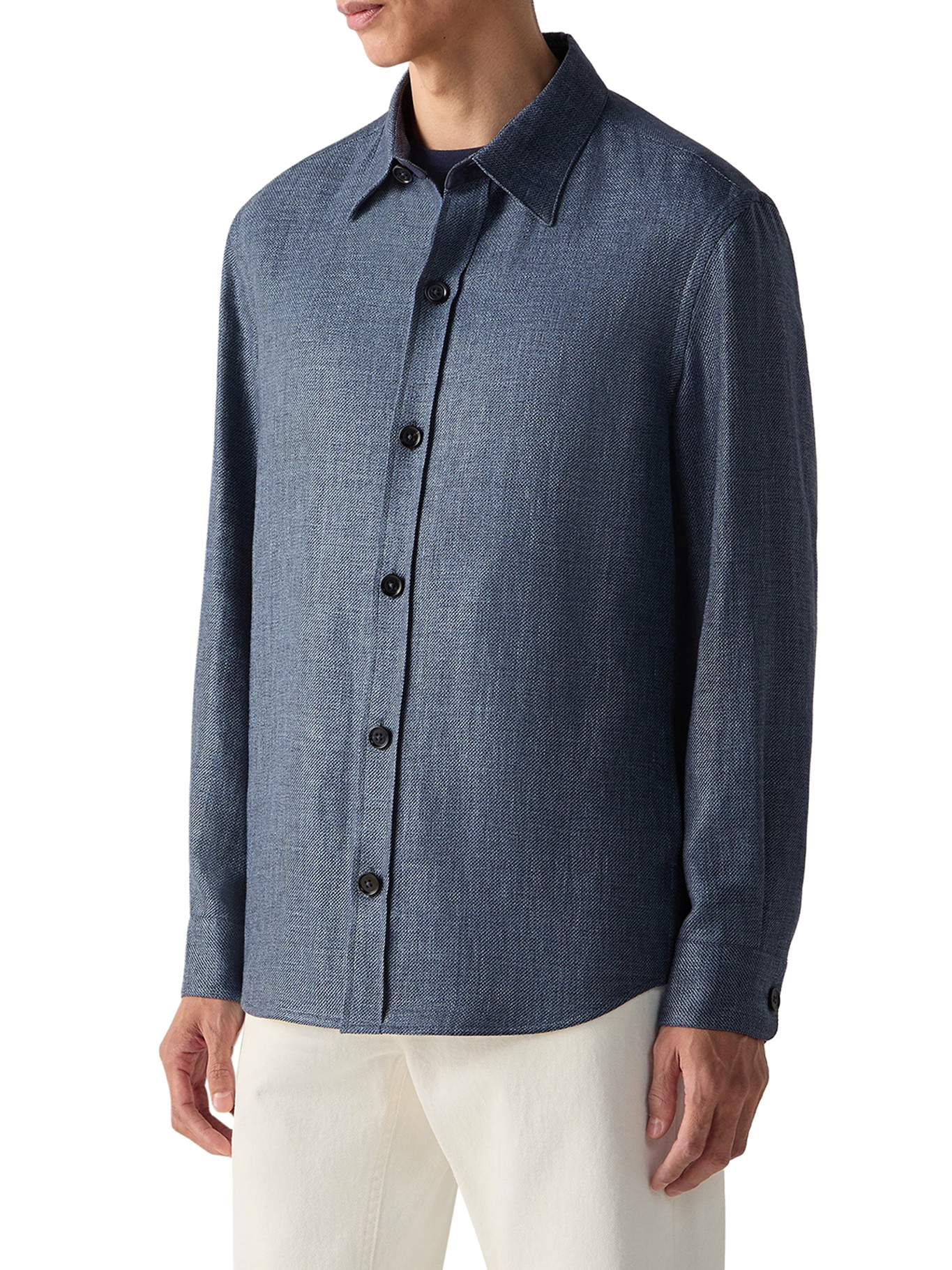 [ZEGNA] Shirts Long Sleeve SS26 UHV75A3SOT52B07G DK BLU SLD