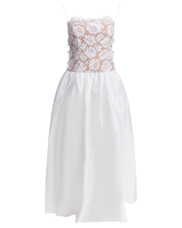 [Self-portrait] Sleeveless dress FW25 AW25-201XA-WWHITE