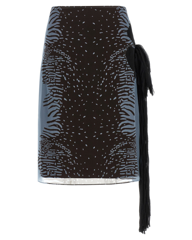 [Ferragamo] Midi skirt SS26 793912WASHEDDENIMEXPRESSO