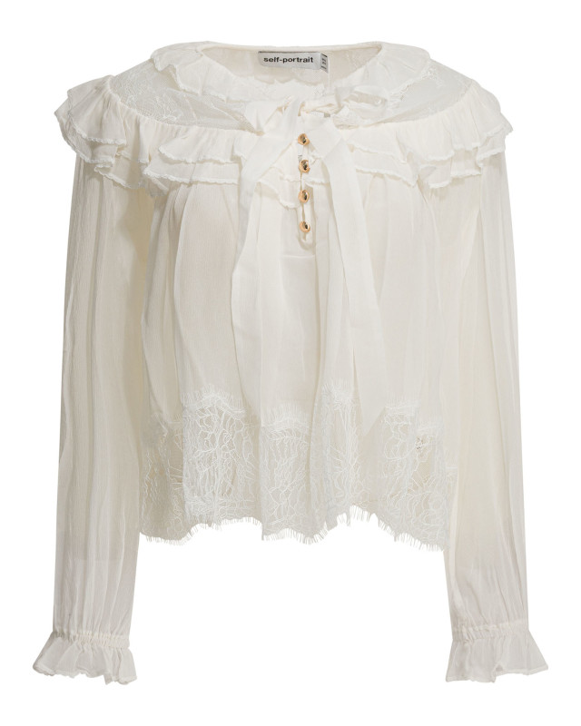 [Self-portrait] Blouse SS26 RS26-192T-WWHITE