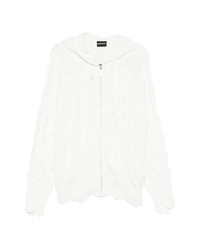 [Madfrenzy] Hoodie SS26 SPIKED  WHITE