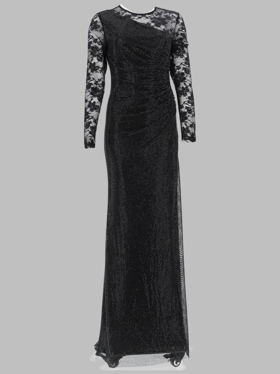 [Self-portrait] Long sleeve dress FW25 PF25-100XA-B_BLACK