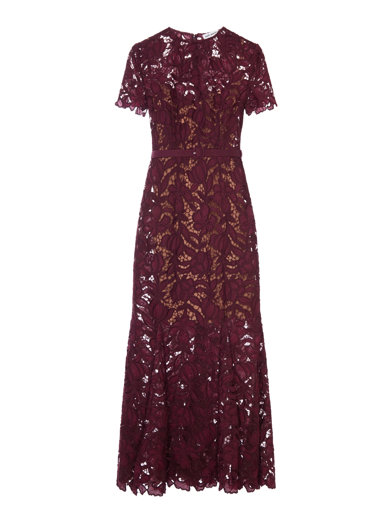 [Self-portrait] Short sleeve dress FW26 PF26107MBUBURGUNDY