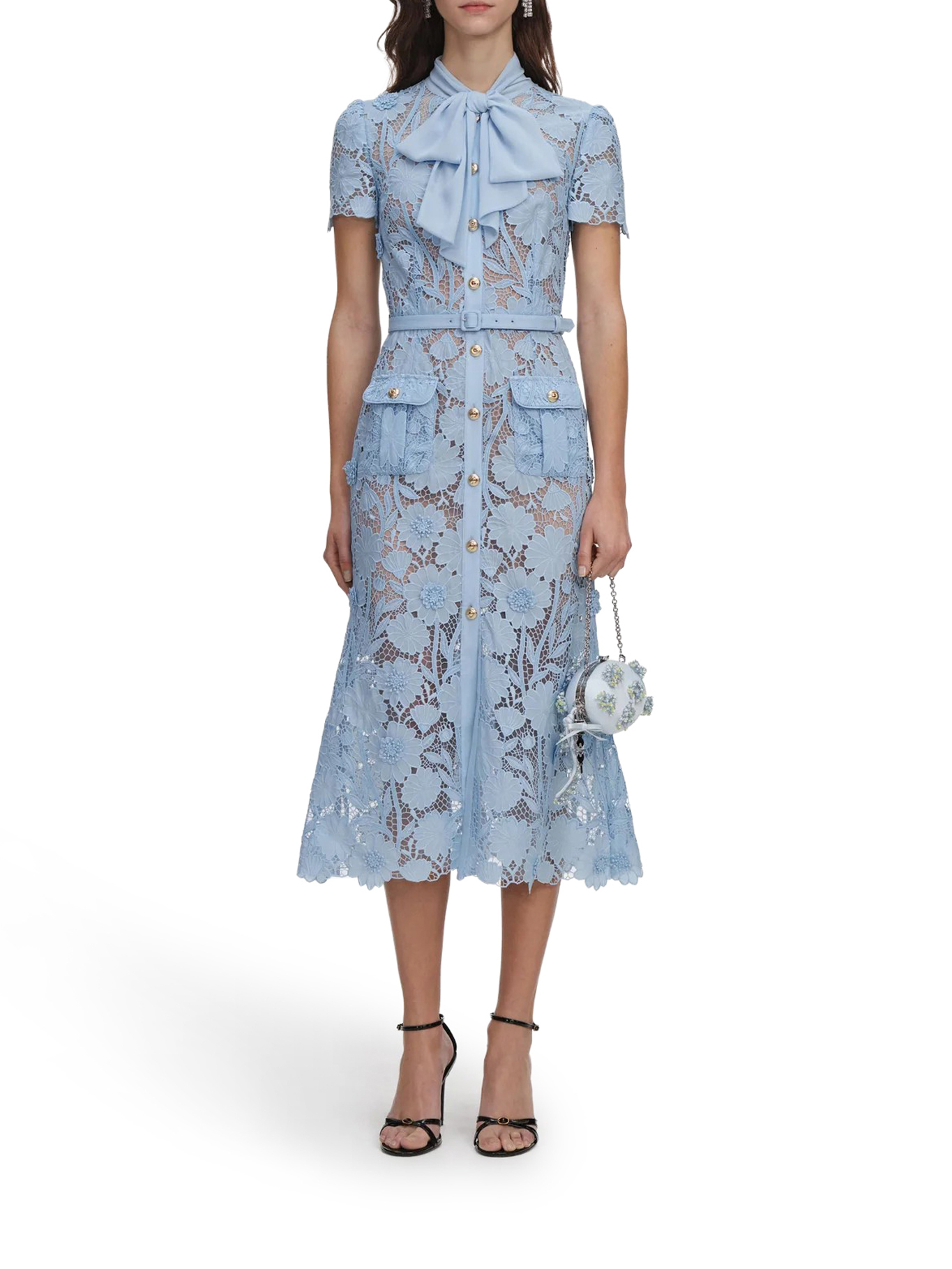 [Self-portrait] Sleeveless dress FW26 PF26111MBLBLUE