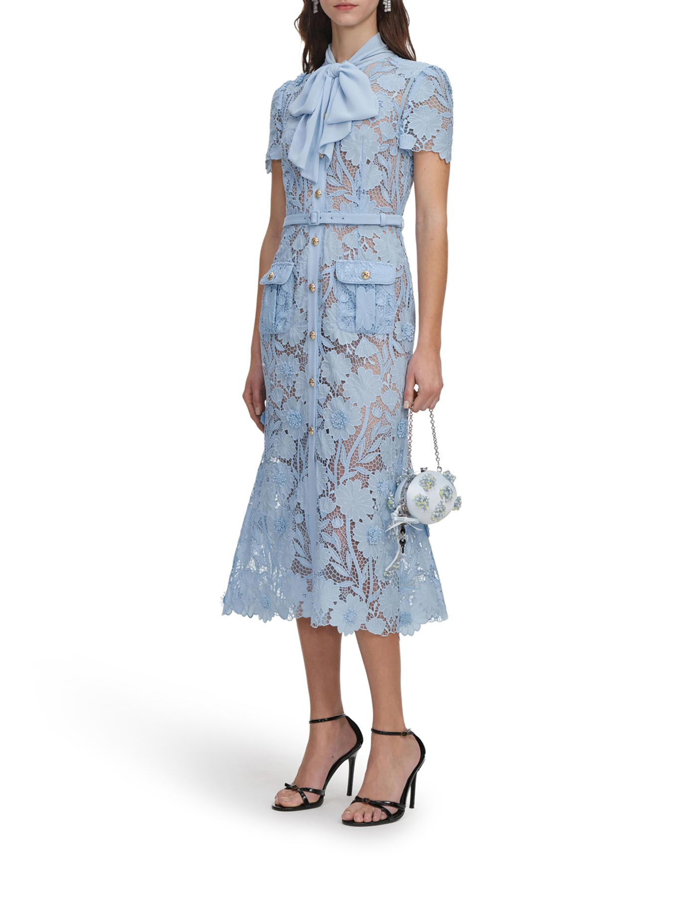 [Self-portrait] Sleeveless dress FW26 PF26111MBLBLUE