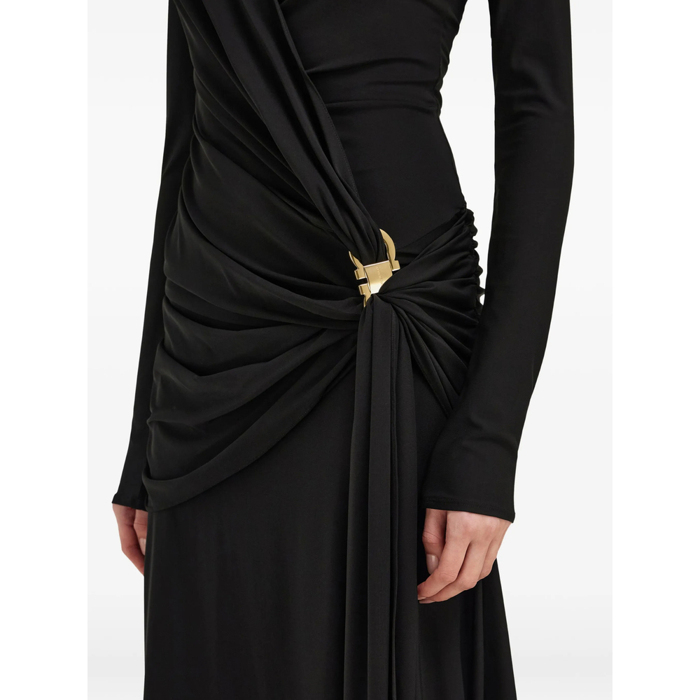 [Ferragamo] Long sleeve dress FW26 13I488 0795897 NERO