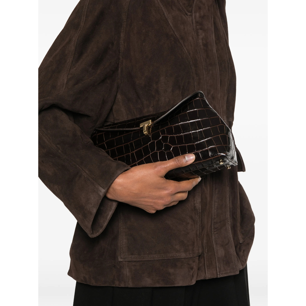 [TOTEME] Clutch bag FW26 234-WAL944 LE0076-034 DKBRO
