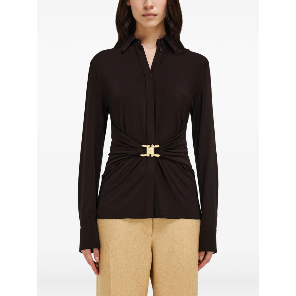 [Ferragamo] Shirts Long Sleeve FW26 13I403 0795858 MARRO