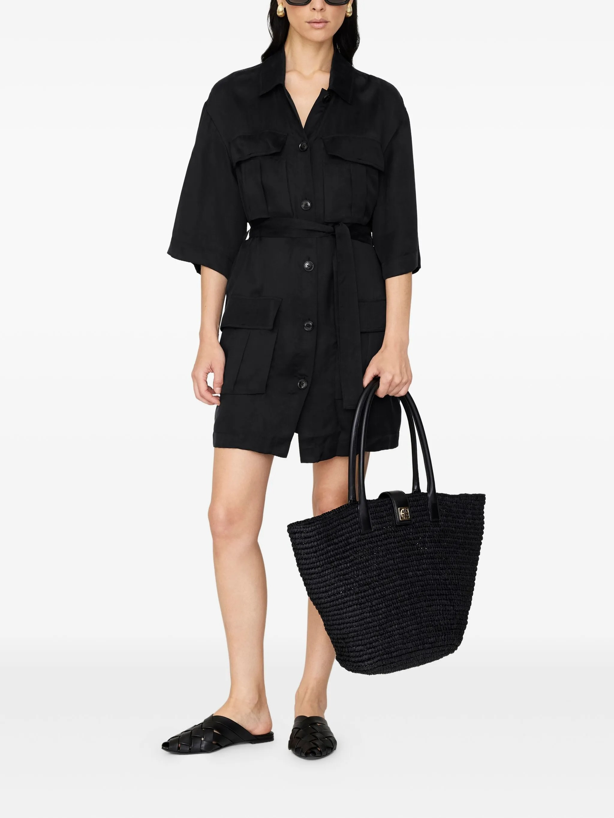 [Anine Bing] Long sleeve dress FW25 A0211045BLK26