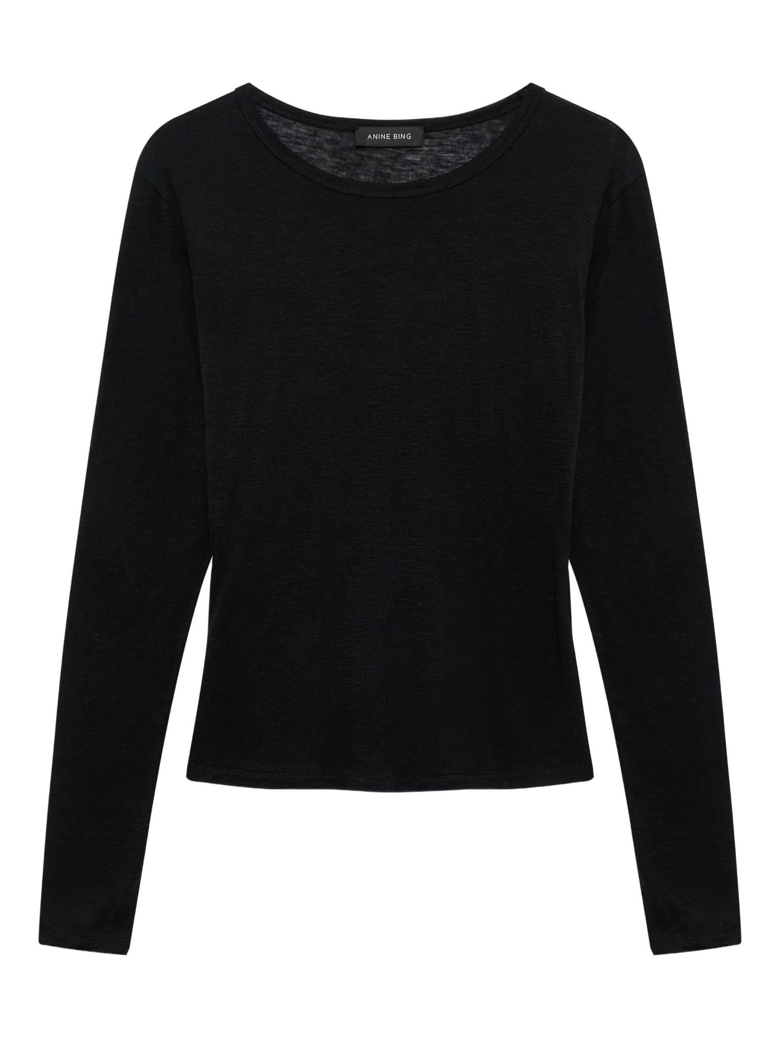 [Anine Bing] T-shirts Long Sleeve FW25 A0811501BLK26