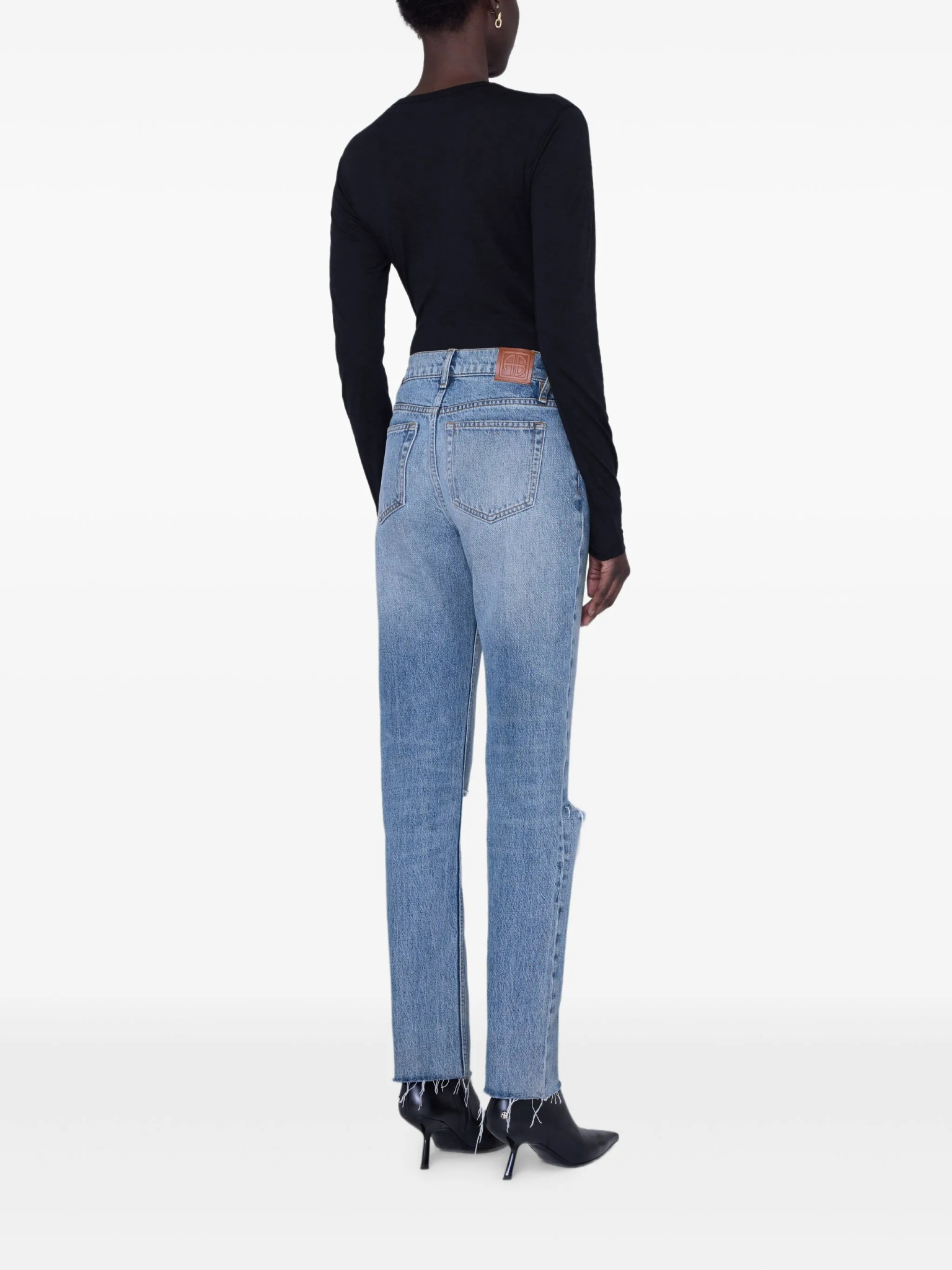 [Anine Bing] T-shirts Long Sleeve FW25 A0811501BLK26